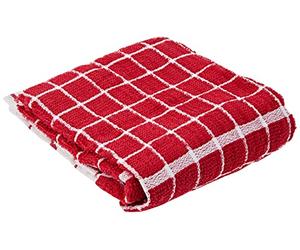 Soleil d'Ocre 722001 Lot de 2 Torchons Carré Eponge Coton Rouge 50 x 50 cm