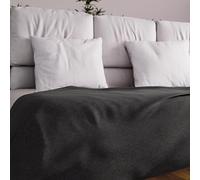Soleil d'ocre, Adele, Couvre lit, jeté de canapé, Coton, Anthracite, 180x220 cm