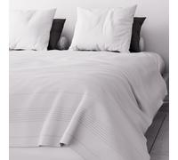 Soleil d'ocre, Adele, Couvre lit, jeté de canapé, Coton, Blanc, 220x240 cm