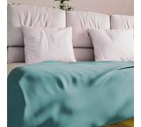 Soleil d'ocre, Adele, Couvre lit, jeté de canapé, Coton, Bleu Lagon, 180x220 cm