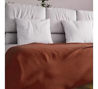 Soleil d'ocre, Adele, Couvre lit, jeté de canapé, Coton, Brique, 180x220 cm