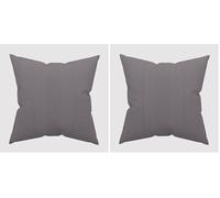 Soleil d'ocre, Adele Housse de Coussin, Coton, Gris, 40x40 cm (Lot de 2)
