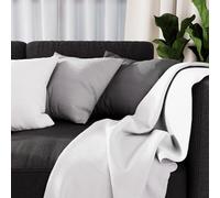 Soleil d'ocre, Adele Plaid, jeté de Fauteuil, Coton, Blanc, 140x200 cm