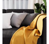 Soleil d'ocre, Adele Plaid, jeté de Fauteuil, Coton, Jaune, 140x200 cm