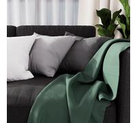 Soleil d'ocre, Adele Plaid, jeté de Fauteuil, Coton, Vert, 140x200 cm