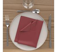 Soleil d'ocre, Alix Lot de 3 Serviettes de table, Polyester, Rouge, 40x40 cm