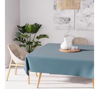 Soleil d'Ocre Nappe carrée Alix – Anti-tâches, polyester, bleu céladon, 180x180 cm