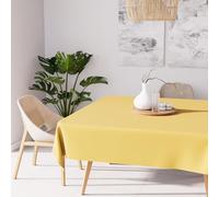 Soleil d'Ocre – Nappe carrée Alix anti-tâches polyester – Jaune radieux 180x180 cm