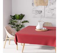 Soleil d'ocre, Alix Nappe 180x180 cm, Rouge, Polyester déperlant Anti-Taches