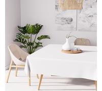 Soleil d'ocre, Alix Nappe carrée Anti-tâches, Polyester, Blanc, 180x180 cm