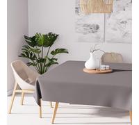 Soleil d'ocre, Alix Nappe carrée Anti-tâches, Polyester, Gris, 140x140 cm