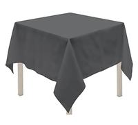 Soleil d'ocre, Alix Nappe carrée Anti-tâches, Polyester, Gris, 180x180 cm