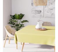 Soleil d'ocre, Alix Nappe carrée Anti-tâches, Polyester, Vert Citron, 140x140 cm
