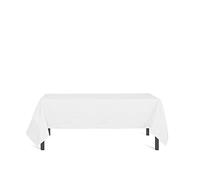 Soleil d'ocre, Alix Nappe Rectangle Anti-tâches, Polyester, Blanc, 140x300 cm
