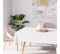 Soleil d'ocre, Alix Nappe rectangle anti-tâches, Polyester, Blanc, 160x270 cm