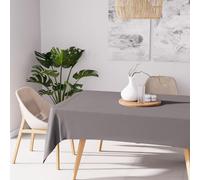 Soleil d'ocre, Alix Nappe Rectangle Anti-tâches, Polyester, Gris, 140x200 cm