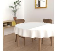 Soleil d'Ocre Nappe anti-taches Alix ronde 300 cm Blanc