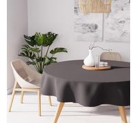 Soleil d'ocre, Alix Nappe Ronde Anti-tâches, Polyester, Anthracite, Diamètre 180 cm