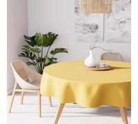 Soleil d'ocre, Alix Nappe Ronde Anti-tâches, Polyester, Jaune radieux, Diamètre 180 cm
