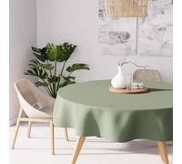 Soleil d'ocre – Nappe ronde anti-tâches Alix – Polyester – Diamètre 180 cm – Kaki