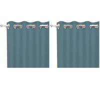 Soleil d'ocre, Alix Rideau à Oeillets, Bleu Celadon, Polyester, 135x250 cm (Lot de 2)