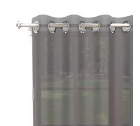 Soleil d'ocre, Alix Voilage à Oeillets, Polyester, Anthracite, 135x180 cm