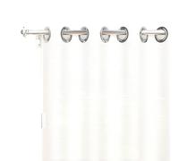 Soleil d'ocre, Alix Voilage à Oeillets, Polyester, Blanc, 135x180 cm