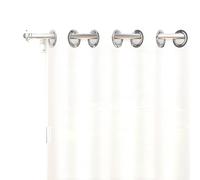 Soleil d'ocre, Alix Voilage à Oeillets, Polyester, Blanc, 280x250 cm