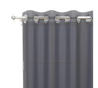 Soleil d'ocre, Alix Voilage à Oeillets, Polyester, Bleu Marine, 135x180 cm