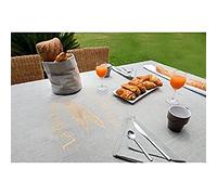 Soleil d'ocre Baguette Nappe carrée Coton Gris 140x140 cm