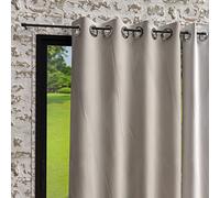 Soleil d'ocre, Bohème Rideaux oeillets, Microfibre lavé, Lin, 140x250 cm | Type de transparence : Tamisant pour voir sans être vu, Type d'attaches : Oeillet, Motif : Uni