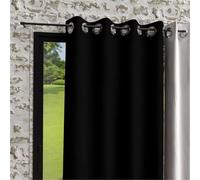 Rideau À Oeillets En Microfibre Lavée135x250 Cm Boheme Noir, Par Soleil D'ocre