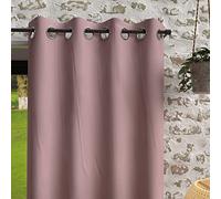 Soleil d'ocre, Bohème Rideaux Oeillets, Microfibre lavé, Vieux Rose, 140x180 cm