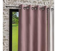 Soleil d'Ocre Rideaux à œillets Bohème Microfibre lavée Rose 135x250 cm