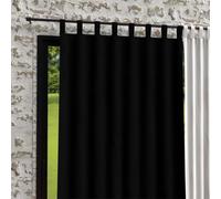 Soleil d'ocre, Bohème Rideaux Pattes, Microfibre lavé, Noir, 140x250 cm