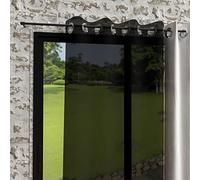 Soleil d'ocre, Bohème Voile à Oeillets, Effet froissé, Noir, 135x250 cm