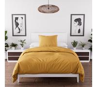 Soleil D'ocre Bohemian Mustard Washed Microfibre Duvet Cover Set 140 X 200 Cm