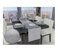 Soleil d'ocre 800753 Bella Chemin de Table Polyester Gris 40 x 140 x 1 cm