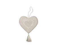 Coeur À Suspendre En Pur Coton Lavé 10x10 Cm Elena, Par Soleil D'ocre