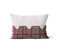 Soleil d'ocre, Coussin déhoussable Pur Coton 32x50 cm Love Rouge