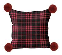 Soleil d'ocre Coussin en Polaire Microfibre Carreaux Tartan