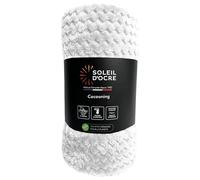 Soleil d'ocre, Couverture, Plaid 180x220 cm COCOONING Ecru