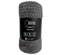 Soleil d'ocre, Couverture, Plaid 180x220 cm COCOONING Gris