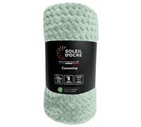 Soleil d'ocre, Couverture, Plaid 180x220 cm COCOONING Vert Eau