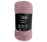 Soleil d'ocre, Couverture, Plaid 180x220 cm COCOONING Vieux Rose