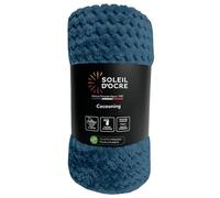 Soleil d'ocre, Couverture, Plaid 220x240 cm COCOONING Bleu Canard