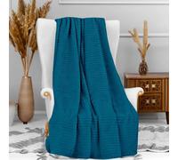 Soleil d'Ocre Plaid microfibre COCOONING 120x160 cm Bleu canard
