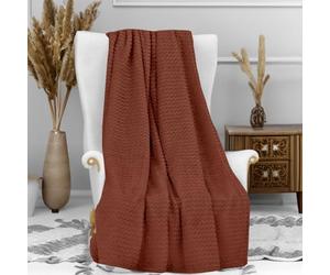 Soleil d'ocre, Couverture, Plaid Microfibre 120x160 cm COCOONING Brique