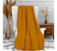 Soleil d'ocre, Couverture, Plaid Microfibre 120x160 cm COCOONING Moutarde