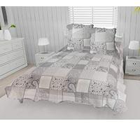 Soleil d'ocre Couvre-lit boutis Coton 220x240 Aurore avec 2 taies d'oreiller